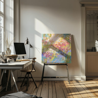 Radiant Floral Harmony - Square Stretched Canvas, Poster or Fine Art Print I Heart Wall Art