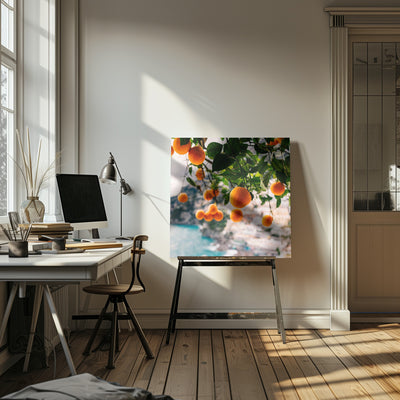 Amalfi Coast Oranges - Square Stretched Canvas, Poster or Fine Art Print I Heart Wall Art