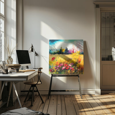 Idyllic Meadow (2) - Square Stretched Canvas, Poster or Fine Art Print I Heart Wall Art