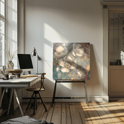 Flowers Floral Art Illustration 10 - Square Stretched Canvas, Poster or Fine Art Print I Heart Wall Art