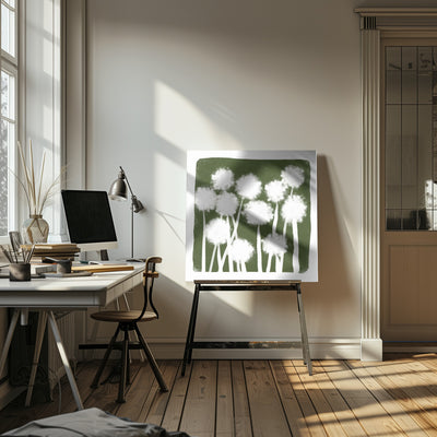 Green Abstract - Square Stretched Canvas, Poster or Fine Art Print I Heart Wall Art