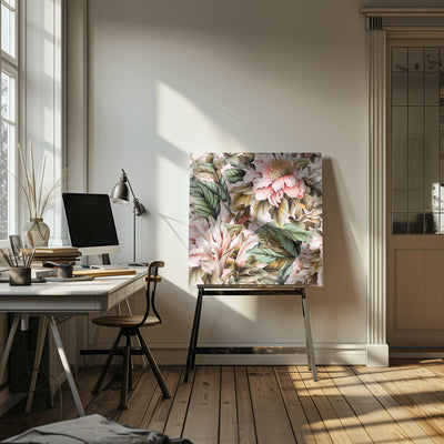 Watercolor Botany Floral Art 17 - Square Stretched Canvas, Poster or Fine Art Print I Heart Wall Art