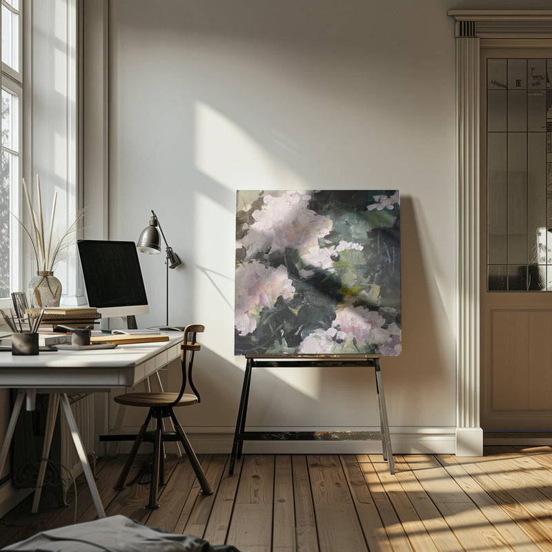 Impressionistic Blooms - Square Stretched Canvas, Poster or Fine Art Print I Heart Wall Art