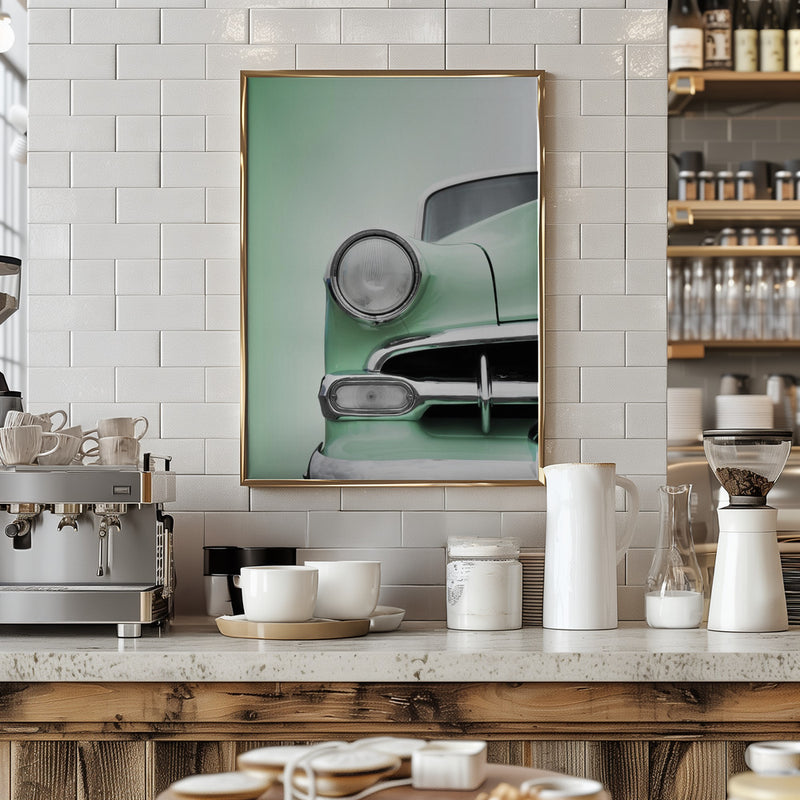 US classic car 1954 Bel Air Powerglide - Stretched Canvas, Poster or Fine Art Print I Heart Wall Art