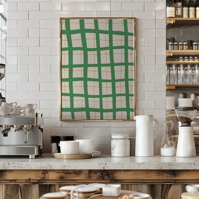 Green Grid - Stretched Canvas, Poster or Fine Art Print I Heart Wall Art