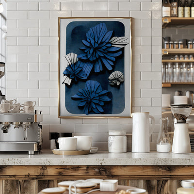 Blue Blossoms - Stretched Canvas, Poster or Fine Art Print I Heart Wall Art