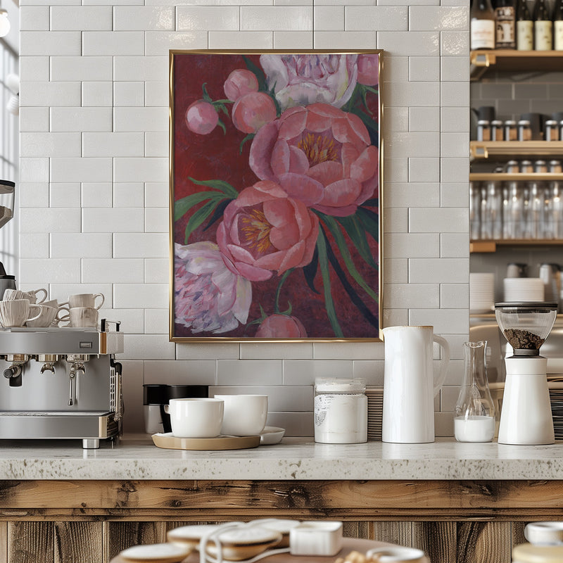 Nevaeh peonies - Stretched Canvas, Poster or Fine Art Print I Heart Wall Art
