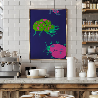 Midnight Ladybugs - Stretched Canvas, Poster or Fine Art Print I Heart Wall Art