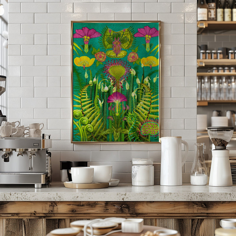 Electric Meadow.png - Stretched Canvas, Poster or Fine Art Print I Heart Wall Art