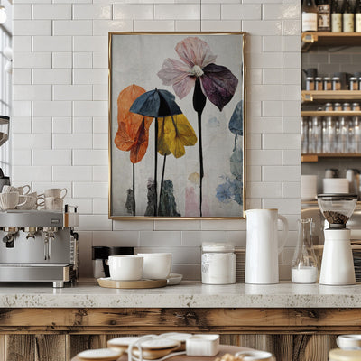 Umbrella Flowers No2 - Stretched Canvas, Poster or Fine Art Print I Heart Wall Art