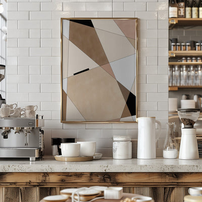 Geometric Beige art - Stretched Canvas, Poster or Fine Art Print I Heart Wall Art