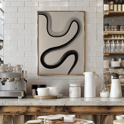 Black Brush Stroke Art - Stretched Canvas, Poster or Fine Art Print I Heart Wall Art