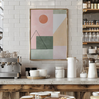 Pastel Tones With Minimalist Shapes - Stretched Canvas, Poster or Fine Art Print I Heart Wall Art