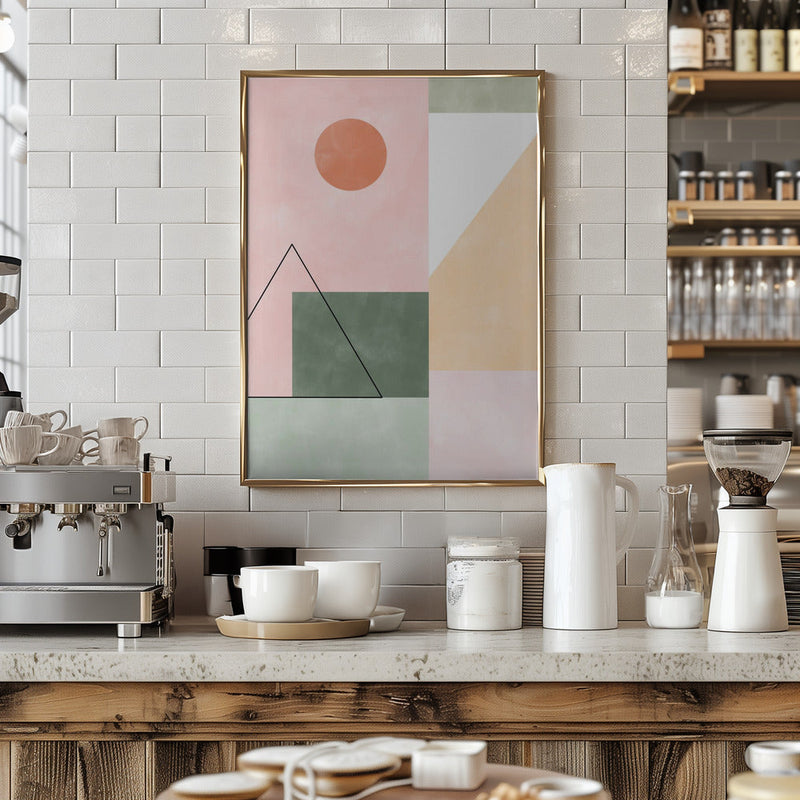 Pastel Tones With Minimalist Shapes - Stretched Canvas, Poster or Fine Art Print I Heart Wall Art