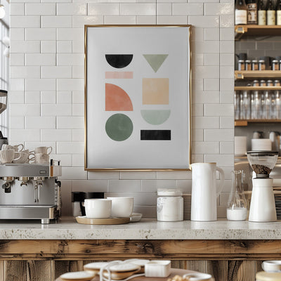 Abstract Geometric With Colorful Shapes - Stretched Canvas, Poster or Fine Art Print I Heart Wall Art