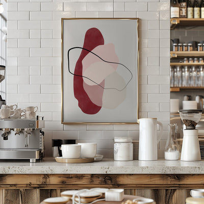 Crimson Flow - Stretched Canvas, Poster or Fine Art Print I Heart Wall Art