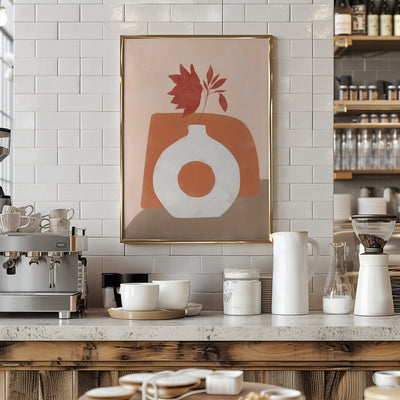 Vase and Leaves - Stretched Canvas, Poster or Fine Art Print I Heart Wall Art