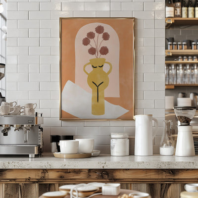 Stylized Vase Resembling A Female Form - Stretched Canvas, Poster or Fine Art Print I Heart Wall Art