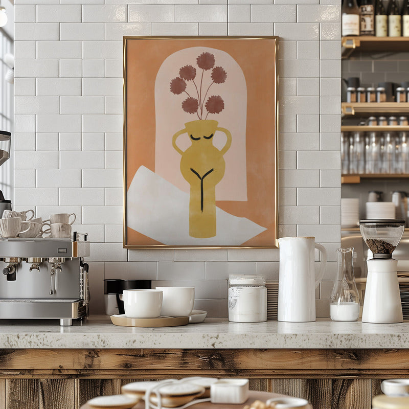 Stylized Vase Resembling A Female Form - Stretched Canvas, Poster or Fine Art Print I Heart Wall Art