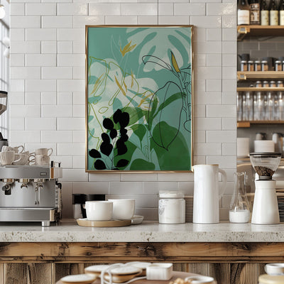 Leaves Line Boho2 - Stretched Canvas, Poster or Fine Art Print I Heart Wall Art