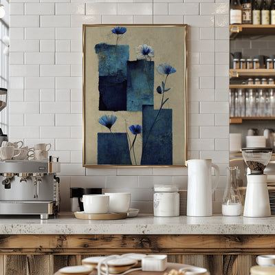 Blocks And Flowers - Stretched Canvas, Poster or Fine Art Print I Heart Wall Art