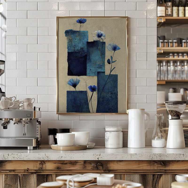 Blocks And Flowers - Stretched Canvas, Poster or Fine Art Print I Heart Wall Art