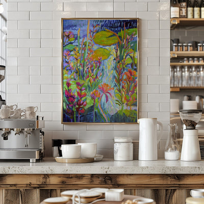 Vibrant Garden Path - Stretched Canvas, Poster or Fine Art Print I Heart Wall Art