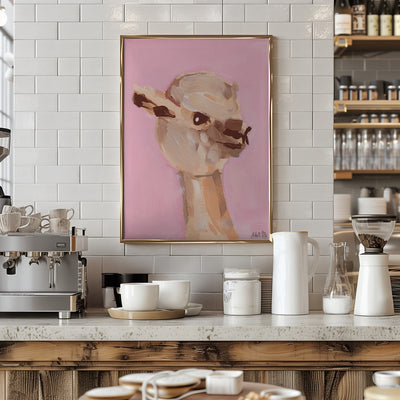 Pastel Pink Alpaca - Stretched Canvas, Poster or Fine Art Print I Heart Wall Art