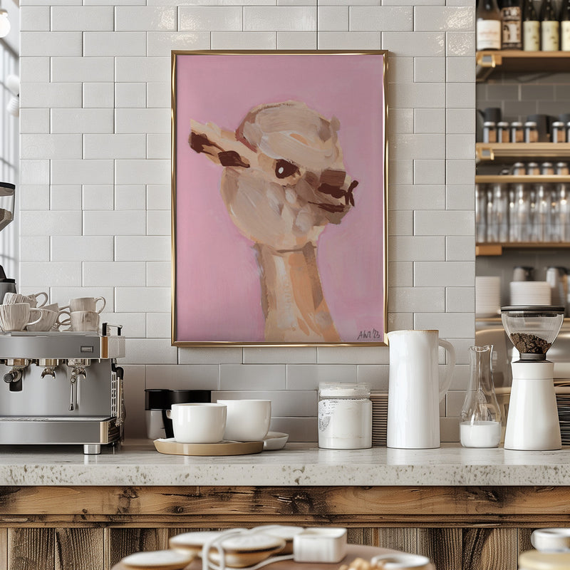 Pastel Pink Alpaca - Stretched Canvas, Poster or Fine Art Print I Heart Wall Art