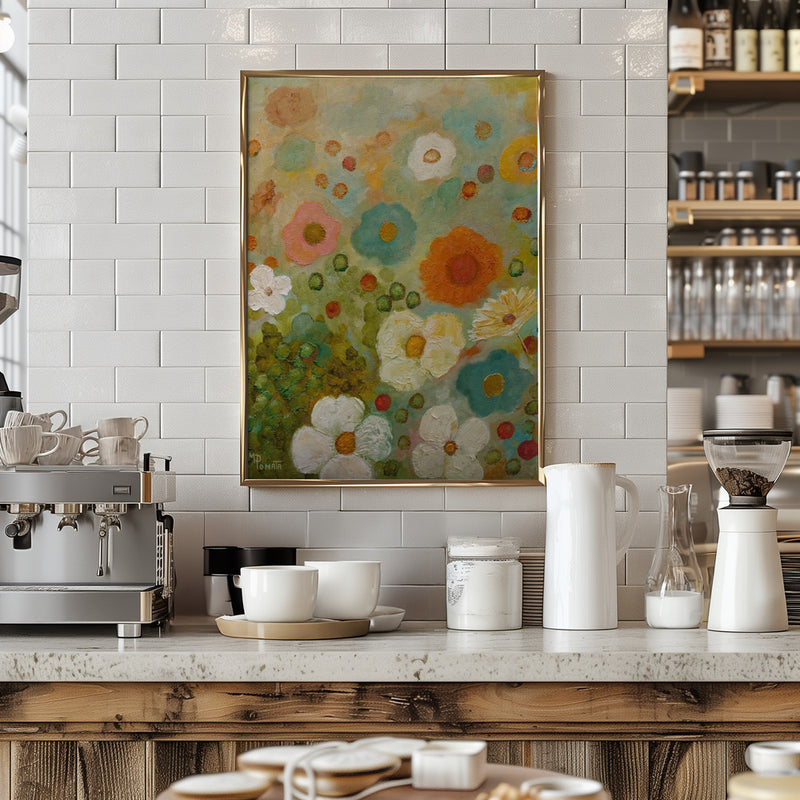 Flower Whirl - Stretched Canvas, Poster or Fine Art Print I Heart Wall Art