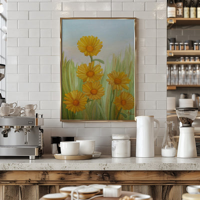 Field of Yellow Daisies - Stretched Canvas, Poster or Fine Art Print I Heart Wall Art