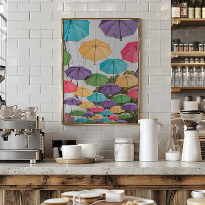 Colorful Umbrellas - Stretched Canvas, Poster or Fine Art Print I Heart Wall Art