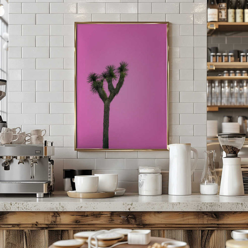 Joshua Tree with Pink Sky - Stretched Canvas, Poster or Fine Art Print I Heart Wall Art