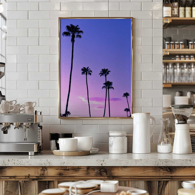 Palm Tree Sunset - Stretched Canvas, Poster or Fine Art Print I Heart Wall Art