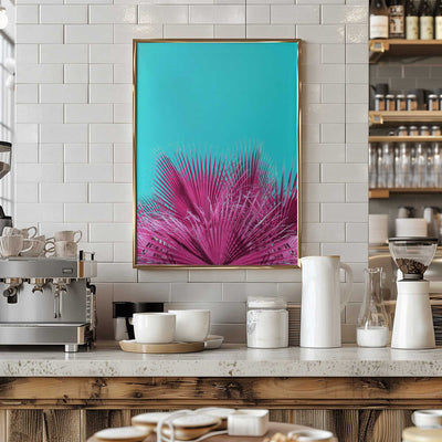 Electric Pink Palm Fronds - Stretched Canvas, Poster or Fine Art Print I Heart Wall Art