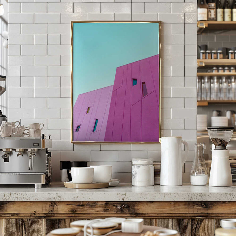 Saguaro Hotel Pink Building Walls - Stretched Canvas, Poster or Fine Art Print I Heart Wall Art