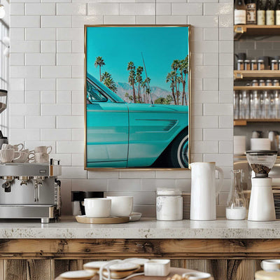 Teal Thunderbird in Palm Springs - Stretched Canvas, Poster or Fine Art Print I Heart Wall Art