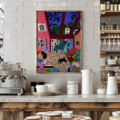 9933x14043 Din Sleeping 142 With a View.png - Stretched Canvas, Poster or Fine Art Print I Heart Wall Art