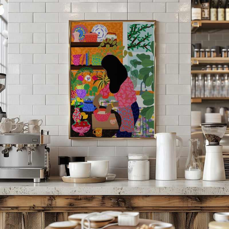 9933x14043 Din 128 Cooking My Breakfast - Stretched Canvas, Poster or Fine Art Print I Heart Wall Art