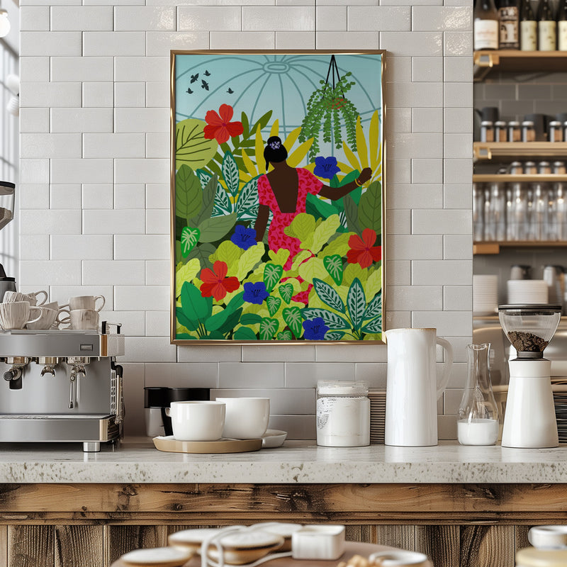 9933x14043 Din 87 Walking In My Greenhouse - Stretched Canvas, Poster or Fine Art Print I Heart Wall Art