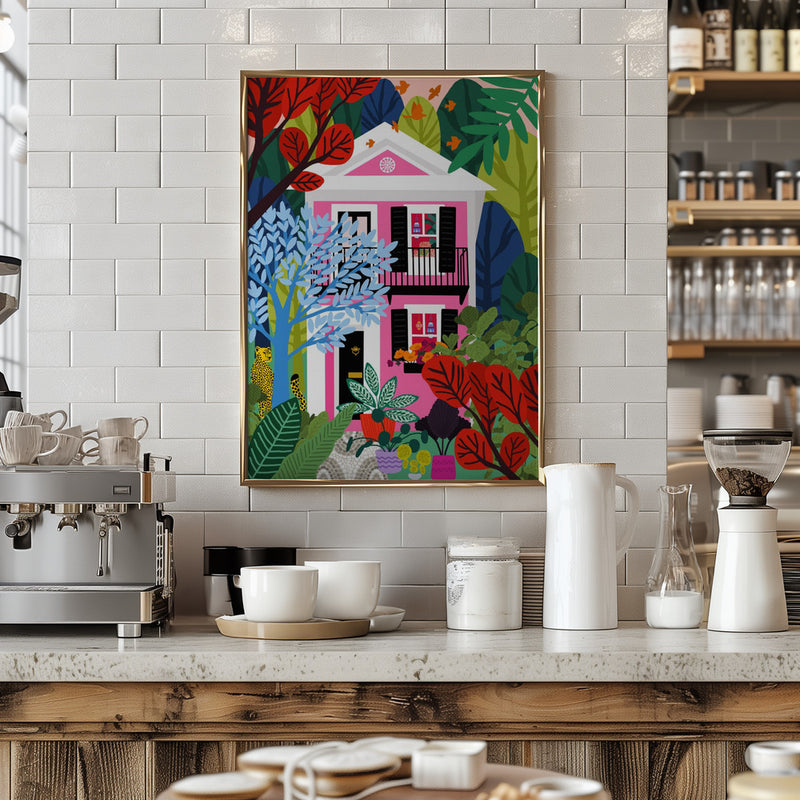 9933x14043 Din 79 House In the Woods - Stretched Canvas, Poster or Fine Art Print I Heart Wall Art