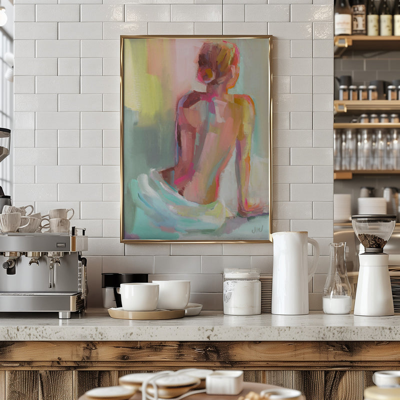 Woman Posing - Stretched Canvas, Poster or Fine Art Print I Heart Wall Art