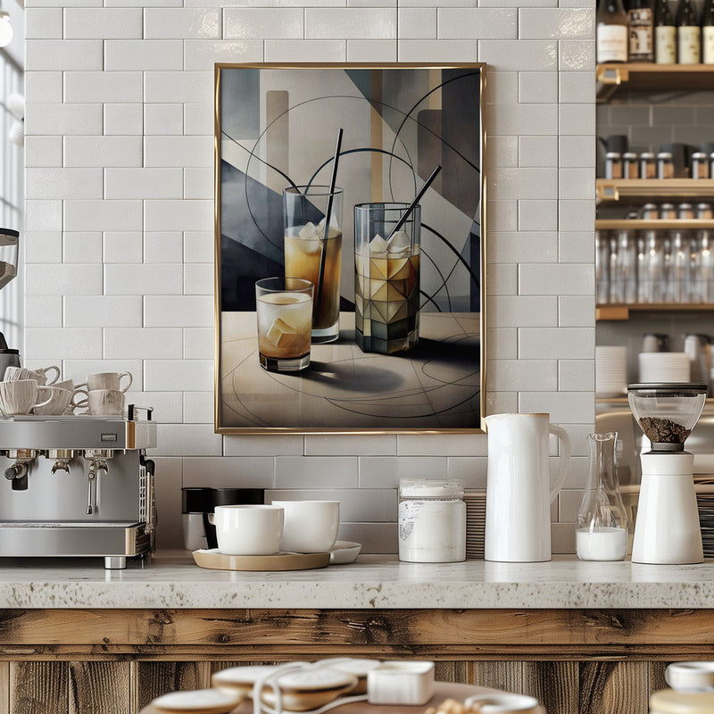 Cubist Cocktails - Stretched Canvas, Poster or Fine Art Print I Heart Wall Art