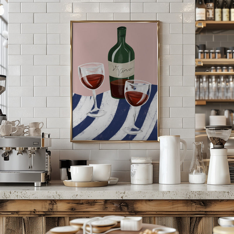 Wine time - Stretched Canvas, Poster or Fine Art Print I Heart Wall Art