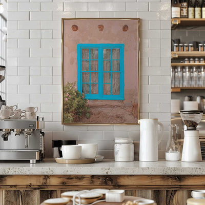 Turquoise Window - Taos, New Mexico - Stretched Canvas, Poster or Fine Art Print I Heart Wall Art