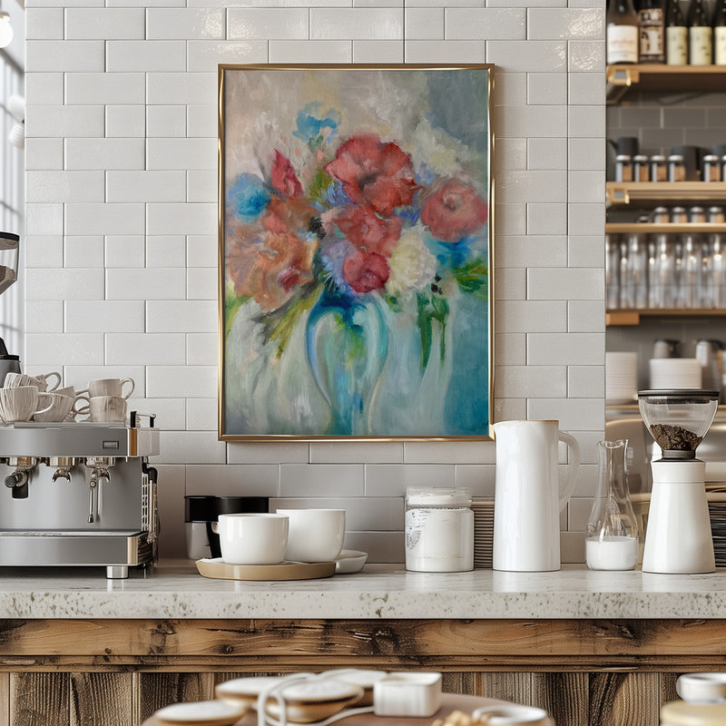 Blue Vase III - Stretched Canvas, Poster or Fine Art Print I Heart Wall Art