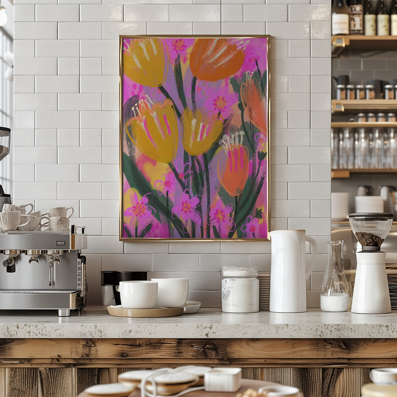 Wild Flower Field - Stretched Canvas, Poster or Fine Art Print I Heart Wall Art