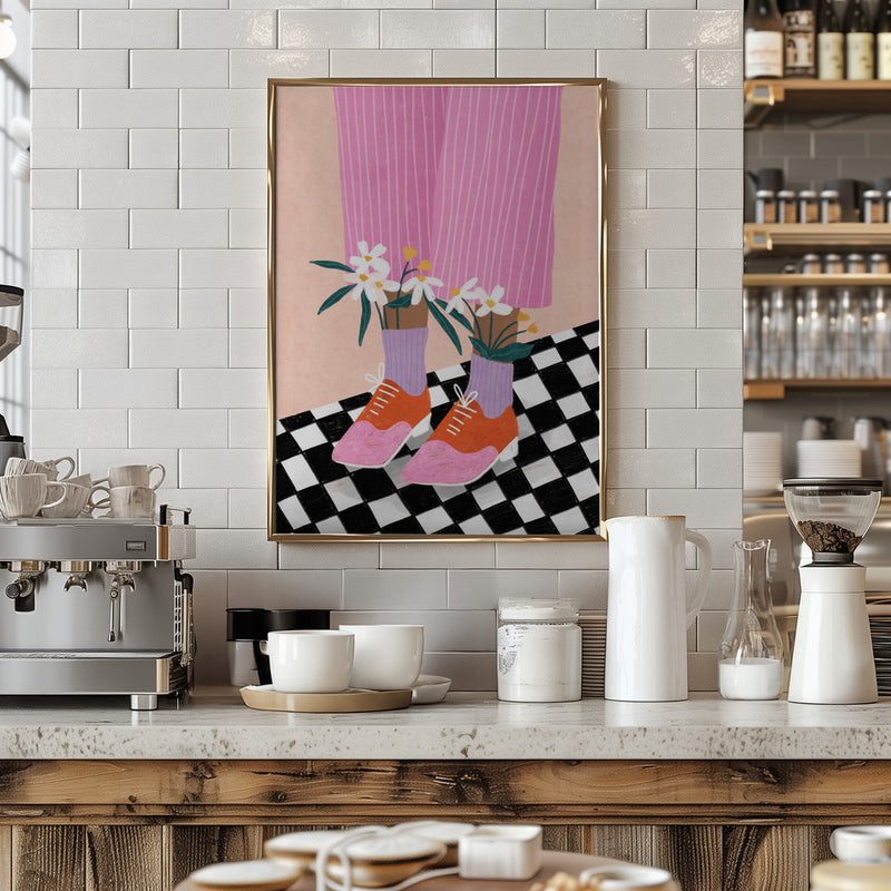 Floral Socks - Stretched Canvas, Poster or Fine Art Print I Heart Wall Art