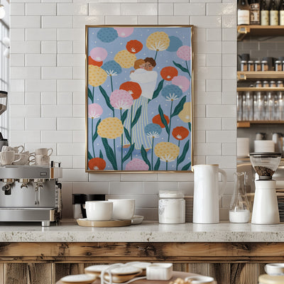 Mother and Child Amongst Flowers - Stretched Canvas, Poster or Fine Art Print I Heart Wall Art