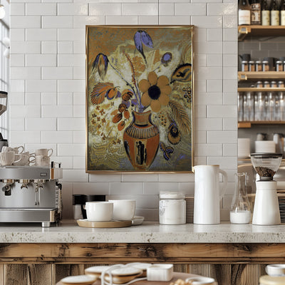 Etruscan Vase With Flowers - Stretched Canvas, Poster or Fine Art Print I Heart Wall Art